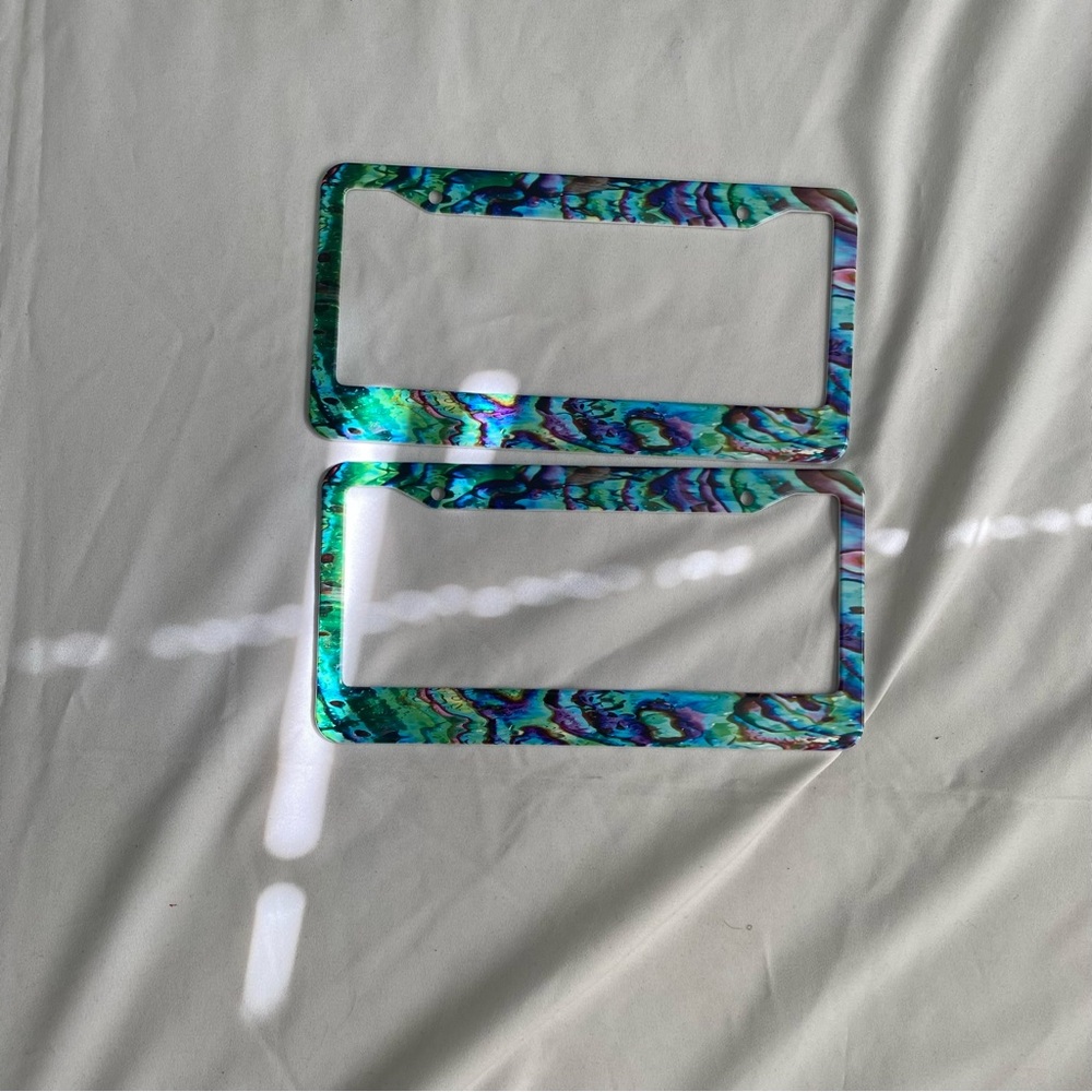 Faux Abalone License Plate Frame